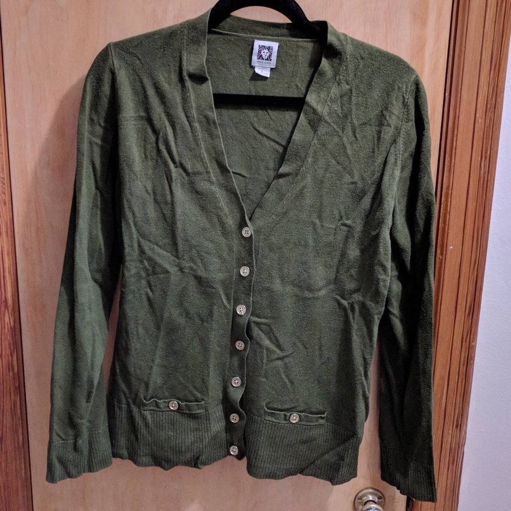 Anne Klein Dark Green Cardigan